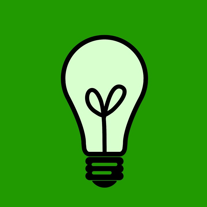 lightbulb in a green square